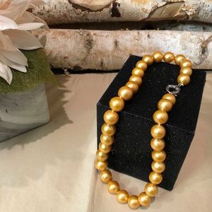 Golden Peach Pearl Necklace